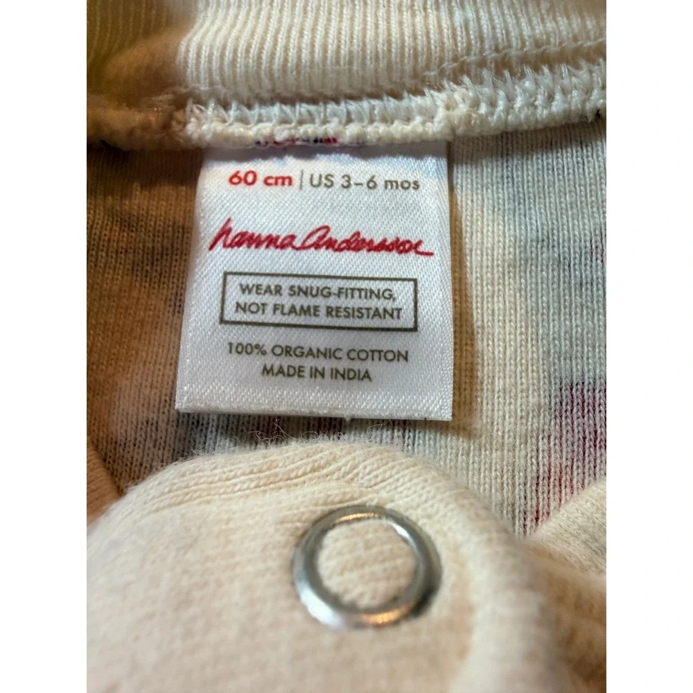 Hanna Andersson Baby 3-6M Organic Cotton Holiday Fa La La Zip Sleeper Pajamas